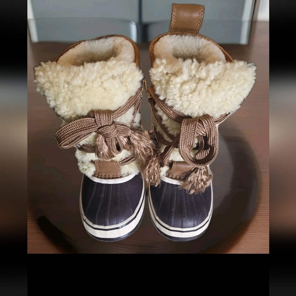 Vtg CHLOE Size 7 Beige‎ Brown Suede Mixed Materials Boots